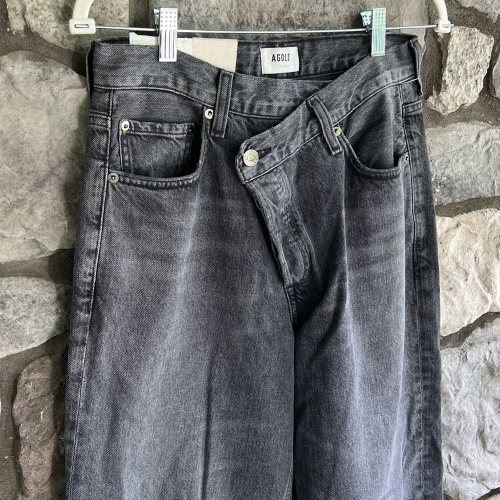 NEW Size 26 AGOLDE Criss-Cross Straight Leg Cotton Jean Synchronize Grey Wash - Picture 4 of 9